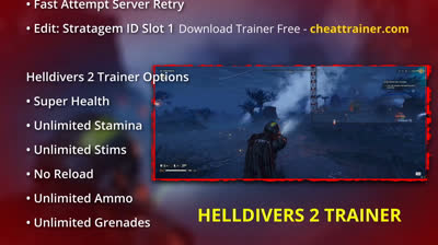 Helldivers 2 Cheats & Trainer +15 | Unlimted Health, Stamina, Ammo, No Reload